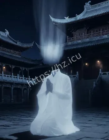 在佛殿跪拜