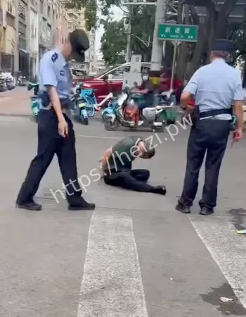 与民警对持